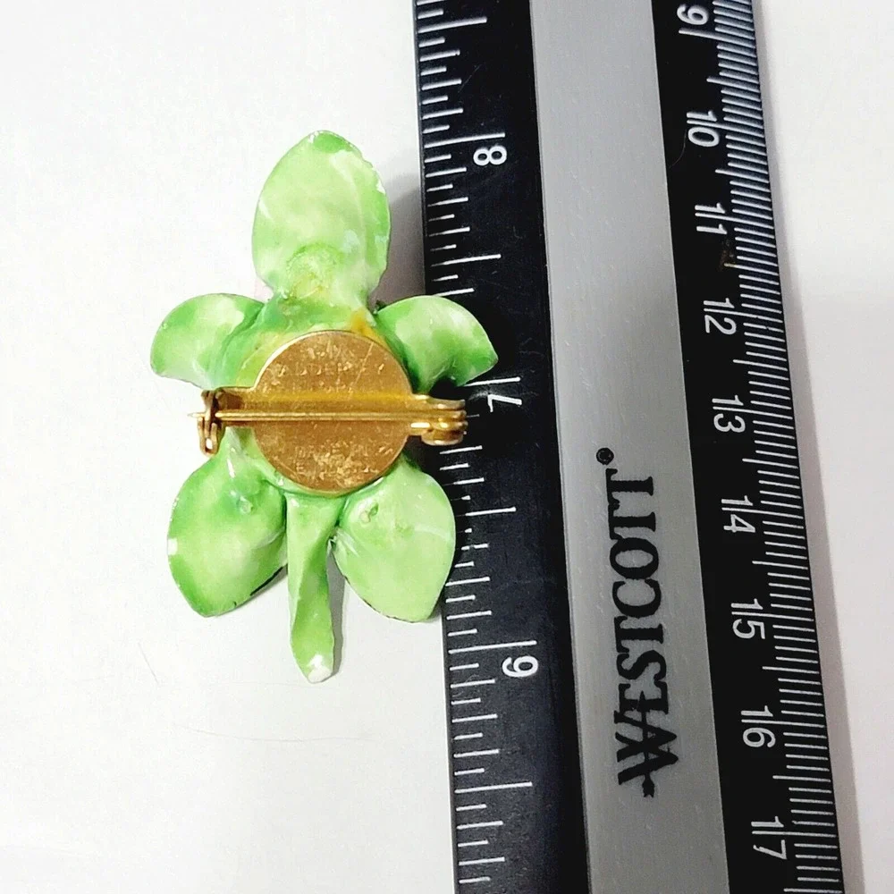 Vintage Adderley Floral Brooch Pin 2”‎ Porcelain Roses England Pink Purple cd